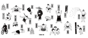 相撲マグカップのデザイン絵柄イメージ